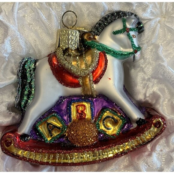 Child's First Christmas Ornament Collection Set of 6 New Blown Glass in Box OWC - Picture 8 of 16